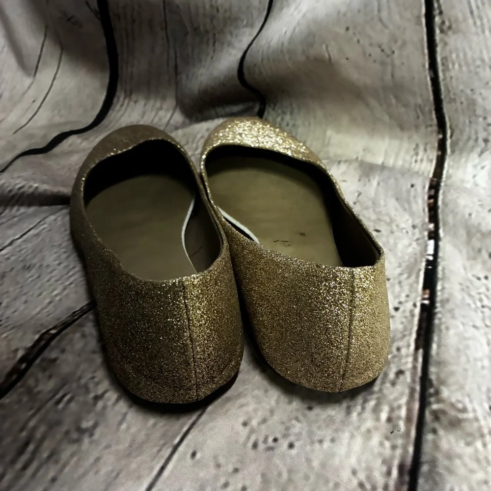 5/$20 Lower East Side‎ Women’s Gold Glitter Ballet Fairycore Flats Shoes Size 8W